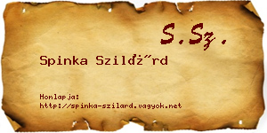 Spinka Szilárd névjegykártya